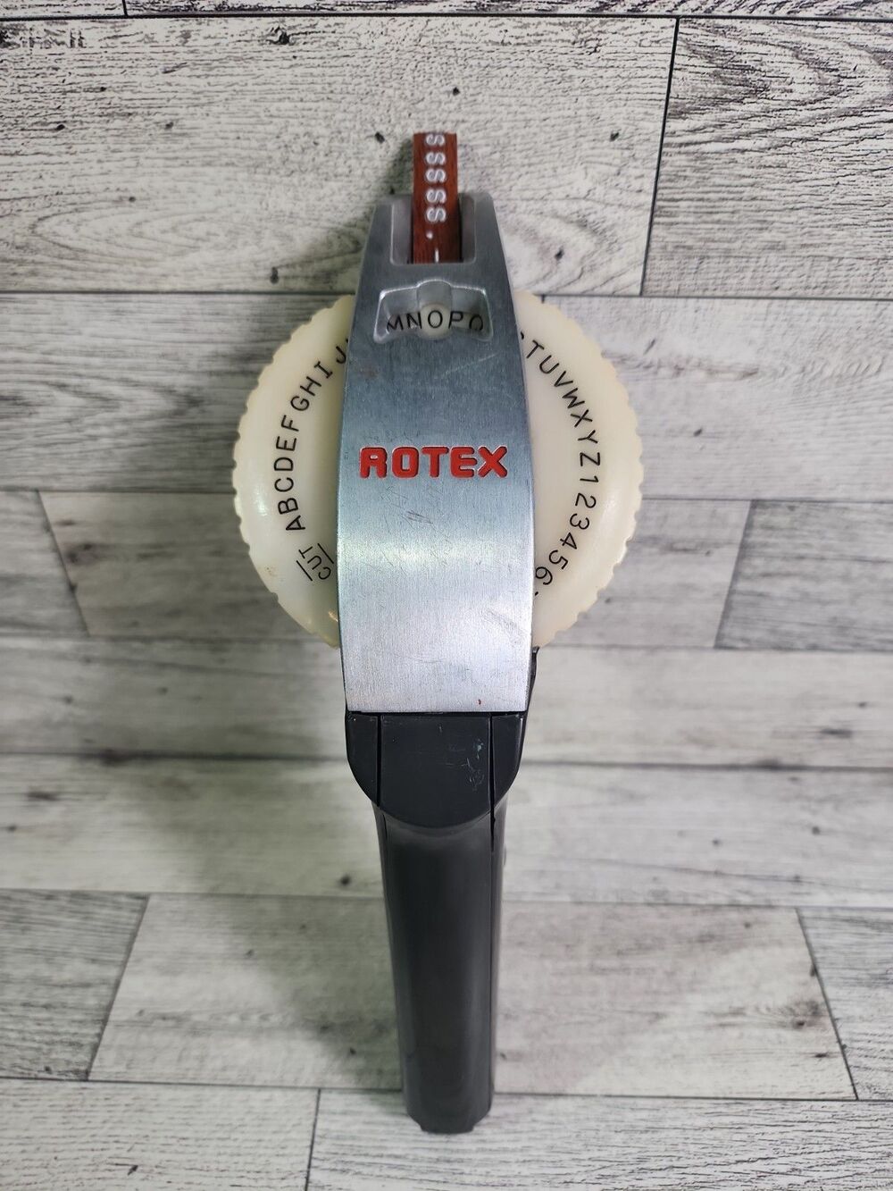 Vintage Rotex Black Chrome Heavy Duty Label Maker Embosser